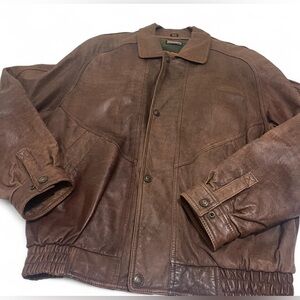 Wilson Men's Brown Leather Bomber Jacket